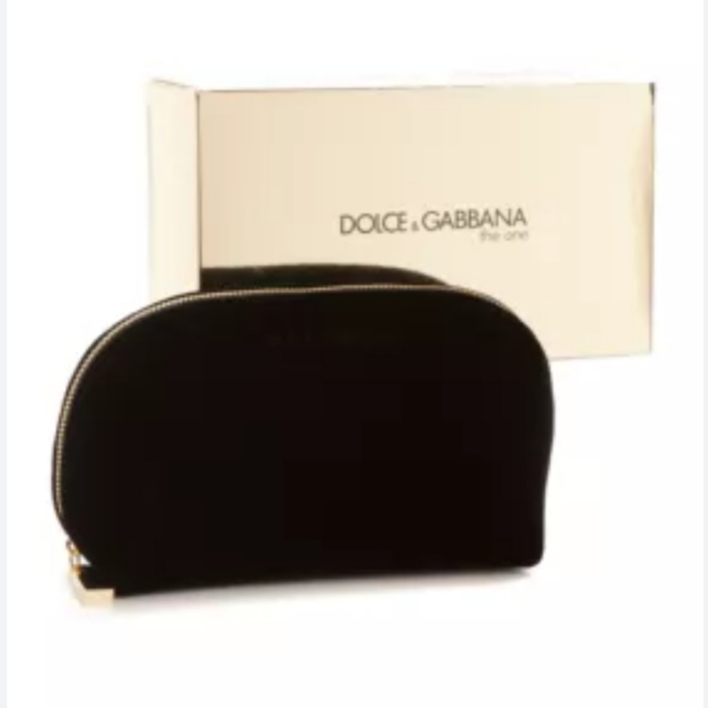 Dolce & Gabbana Cosmetic Bag Pouch NEW D&G Velvet Clutch Toiletry Travel Makeup